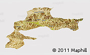 Satellite Panoramic Map of Gyangze, cropped outside
