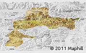 Satellite Panoramic Map of Gyangze, physical outside