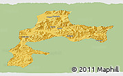 Savanna Style Panoramic Map of Gyangze, single color outside