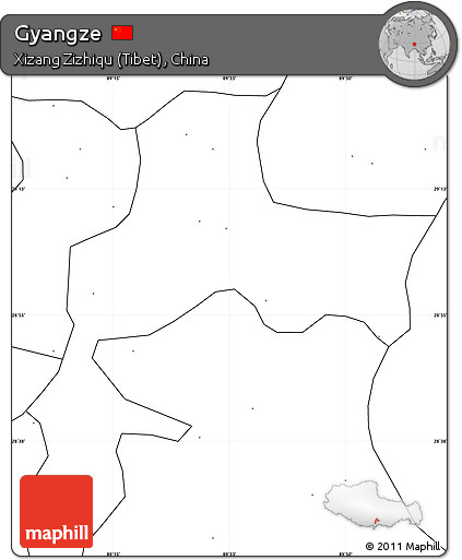 Blank Simple Map of Gyangze, no labels