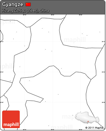 Blank Simple Map of Gyangze, no labels