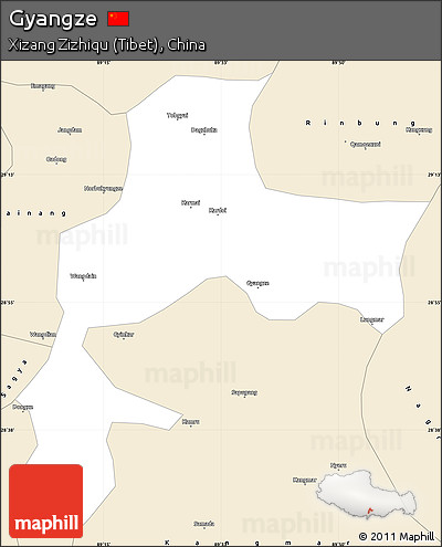 Classic Style Simple Map of Gyangze