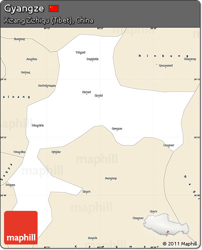 Classic Style Simple Map of Gyangze