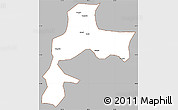 Gray Simple Map of Gyangze, cropped outside