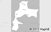 Gray Simple Map of Gyangze, single color outside