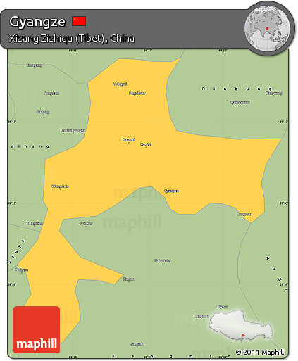 Savanna Style Simple Map of Gyangze