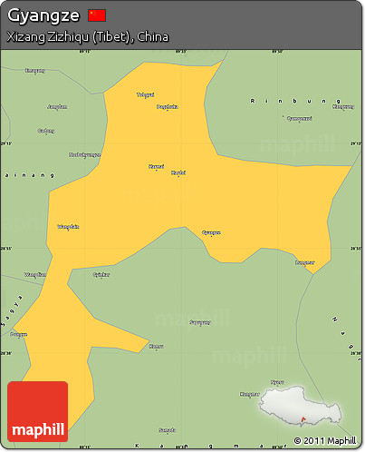 Savanna Style Simple Map of Gyangze