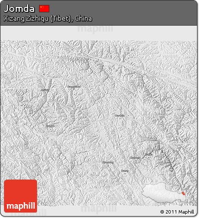 Physical 3D Map of Jomda, lighten