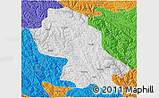 Physical 3D Map of Jomda, political outside