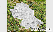 Physical 3D Map of Jomda, satellite outside