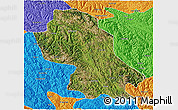 Satellite 3D Map of Jomda, political outside