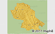 Savanna Style 3D Map of Jomda, single color outside