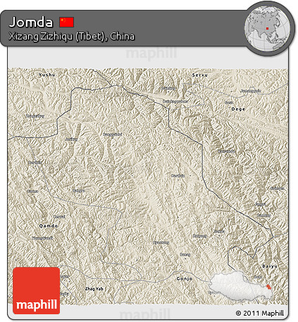 Shaded Relief 3D Map of Jomda