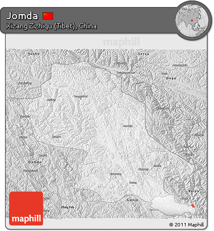 Silver Style 3D Map of Jomda