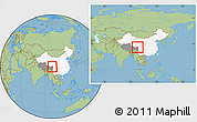 Savanna Style Location Map of Jomda, highlighted country, highlighted parent region, within the entire country