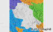 Physical Map of Jomda, political outside