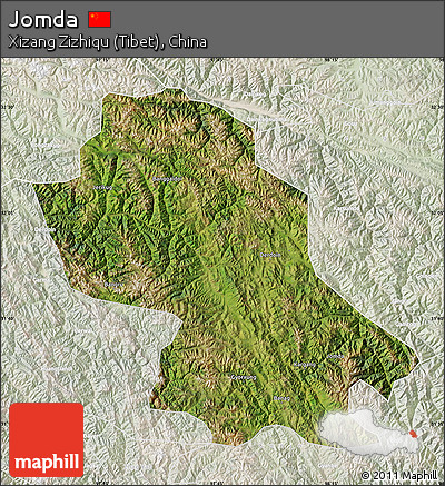 Satellite Map of Jomda, lighten