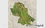 Satellite Map of Jomda, shaded relief outside