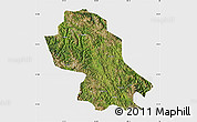 Satellite Map of Jomda, single color outside