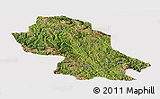 Satellite Panoramic Map of Jomda, cropped outside