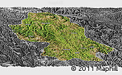 Satellite Panoramic Map of Jomda, desaturated
