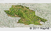 Satellite Panoramic Map of Jomda, lighten