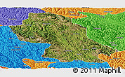 Satellite Panoramic Map of Jomda, political outside