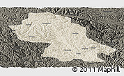 Shaded Relief Panoramic Map of Jomda, darken
