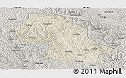 Shaded Relief Panoramic Map of Jomda, semi-desaturated