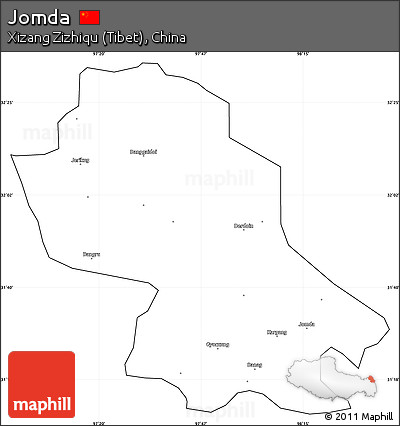 Blank Simple Map of Jomda, cropped outside