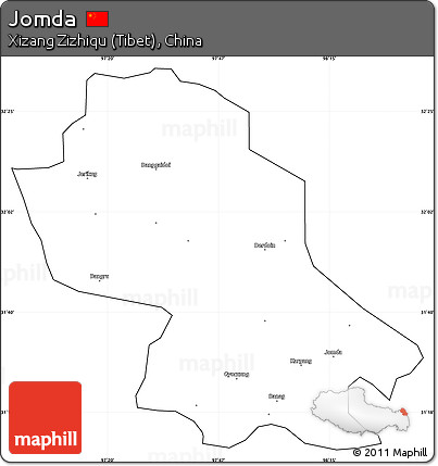 Blank Simple Map of Jomda, cropped outside