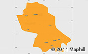 Political Simple Map of Jomda, single color outside