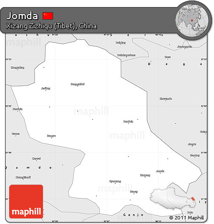 Silver Style Simple Map of Jomda