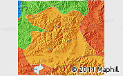 Political 3D Map of Kangmar