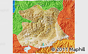 Satellite 3D Map of Kangmar, political outside