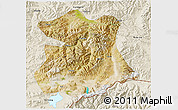 Satellite 3D Map of Kangmar, shaded relief outside