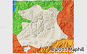 Shaded Relief 3D Map of Kangmar, political outside