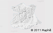 Silver Style 3D Map of Kangmar, single color outside
