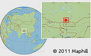 Savanna Style Location Map of Kangmar