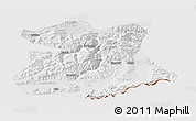 Physical Panoramic Map of Kangmar, cropped outside