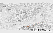Physical Panoramic Map of Kangmar, desaturated