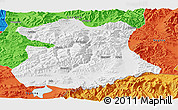 Physical Panoramic Map of Kangmar, political outside