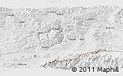 Physical Panoramic Map of Kangmar, semi-desaturated