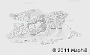Physical Panoramic Map of Kangmar, single color outside