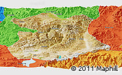 Satellite Panoramic Map of Kangmar, political outside