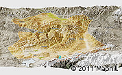 Satellite Panoramic Map of Kangmar, semi-desaturated