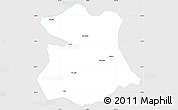 Silver Style Simple Map of Kangmar, single color outside