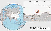 Gray Location Map of Lhasa Shiqu, highlighted country