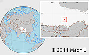 Gray Location Map of Lhasa Shiqu, highlighted parent region