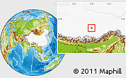 Physical Location Map of Lhasa Shiqu, highlighted country